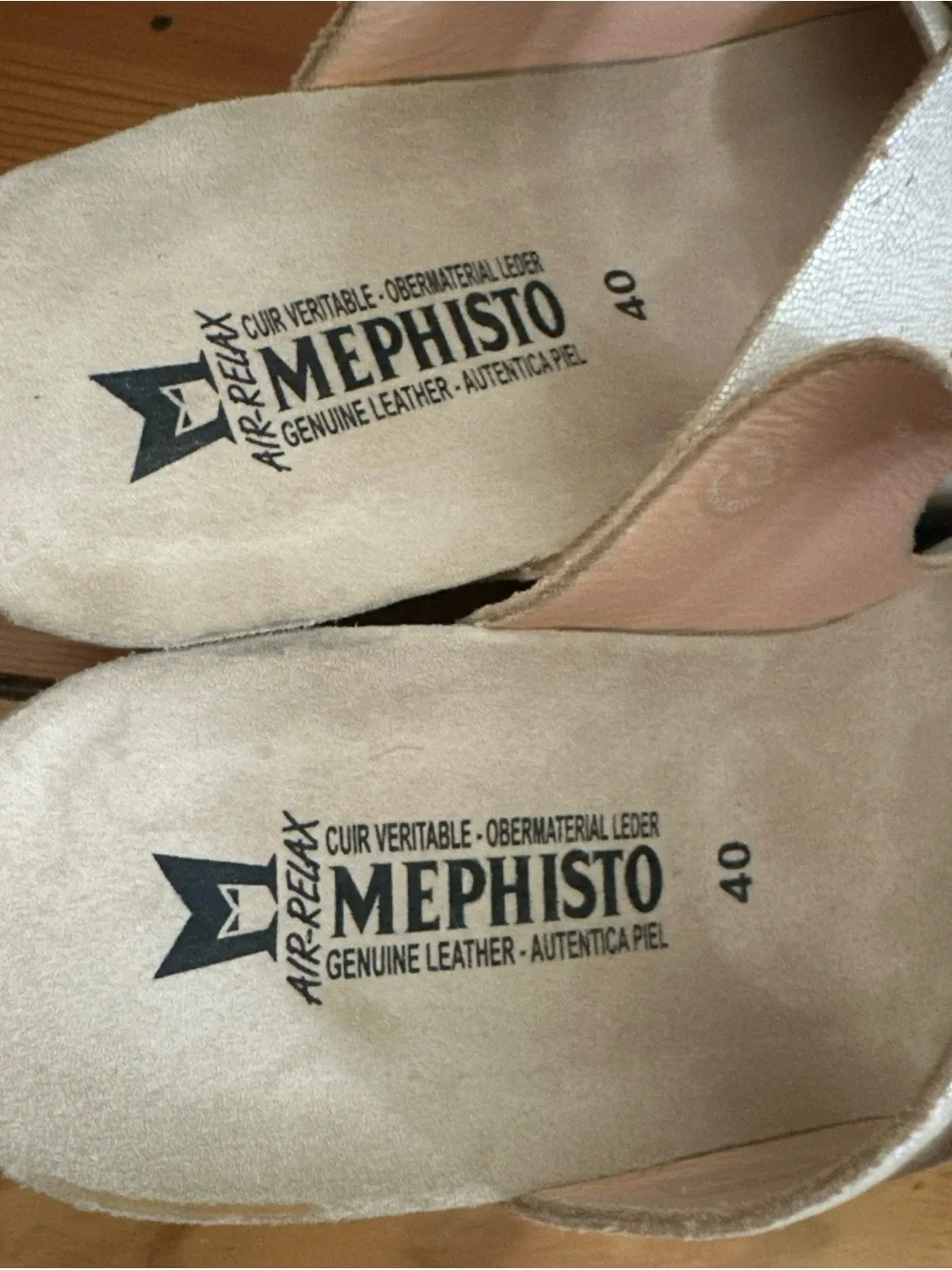 Mephisto Women’s Size 40EU | 10 Lenia Wedge Air Relax Sandals White Leather Cork